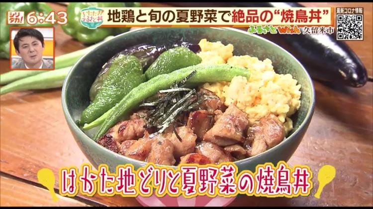 久留米なのに「はかた」の丼⁈焼き鳥発祥の地の地どりと夏野菜を使ったふるさと丼 ～ふるさとWish久留米市～